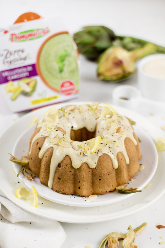 Torta salata con riduzione di vellutata di carciofi